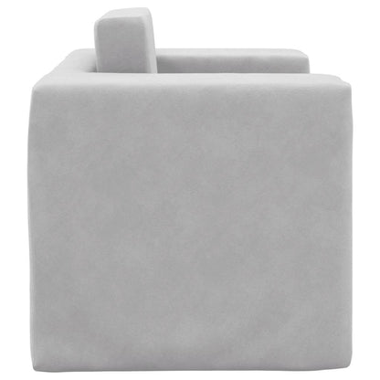 Divano per Bambini Grigio Chiaro in Morbido Peluche