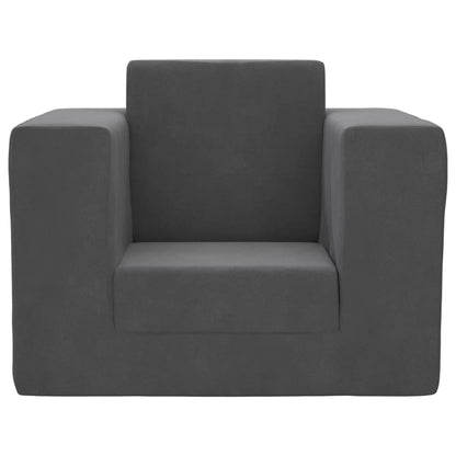Divano Letto per Bambini Antracite in Morbido Peluche | homemem39