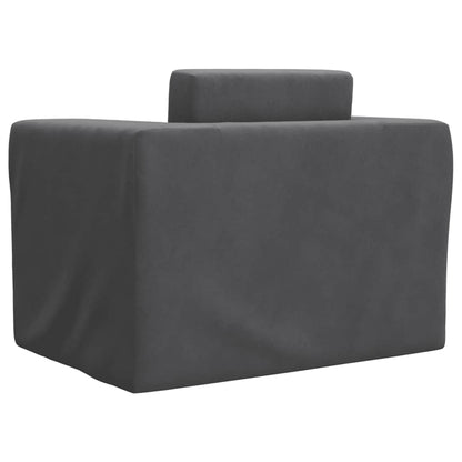 Divano Letto per Bambini Antracite in Morbido Peluche | homemem39