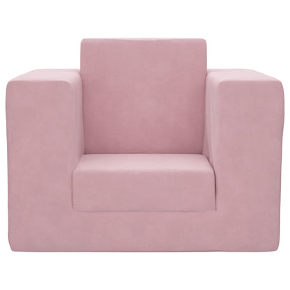 Divano per Bambini Rosa in Morbido Peluche