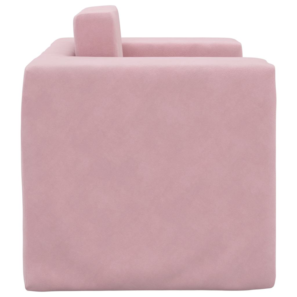 Divano per Bambini Rosa in Morbido Peluche