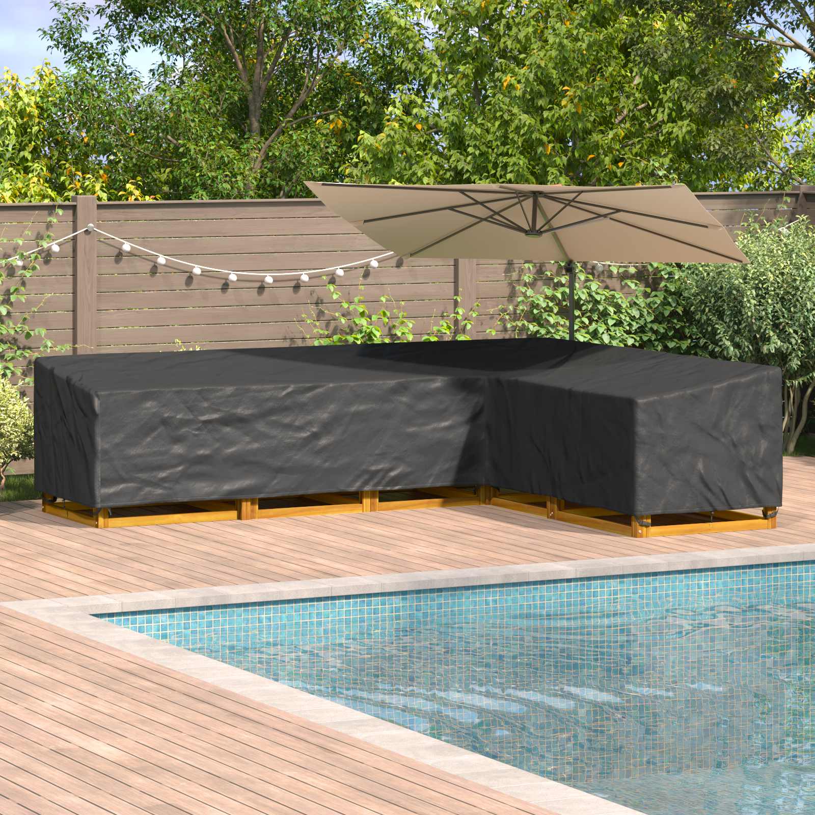 Copertura per mobili Nero 355 x 275 x 80 cm Tessuto Oxford 210D | homemem39