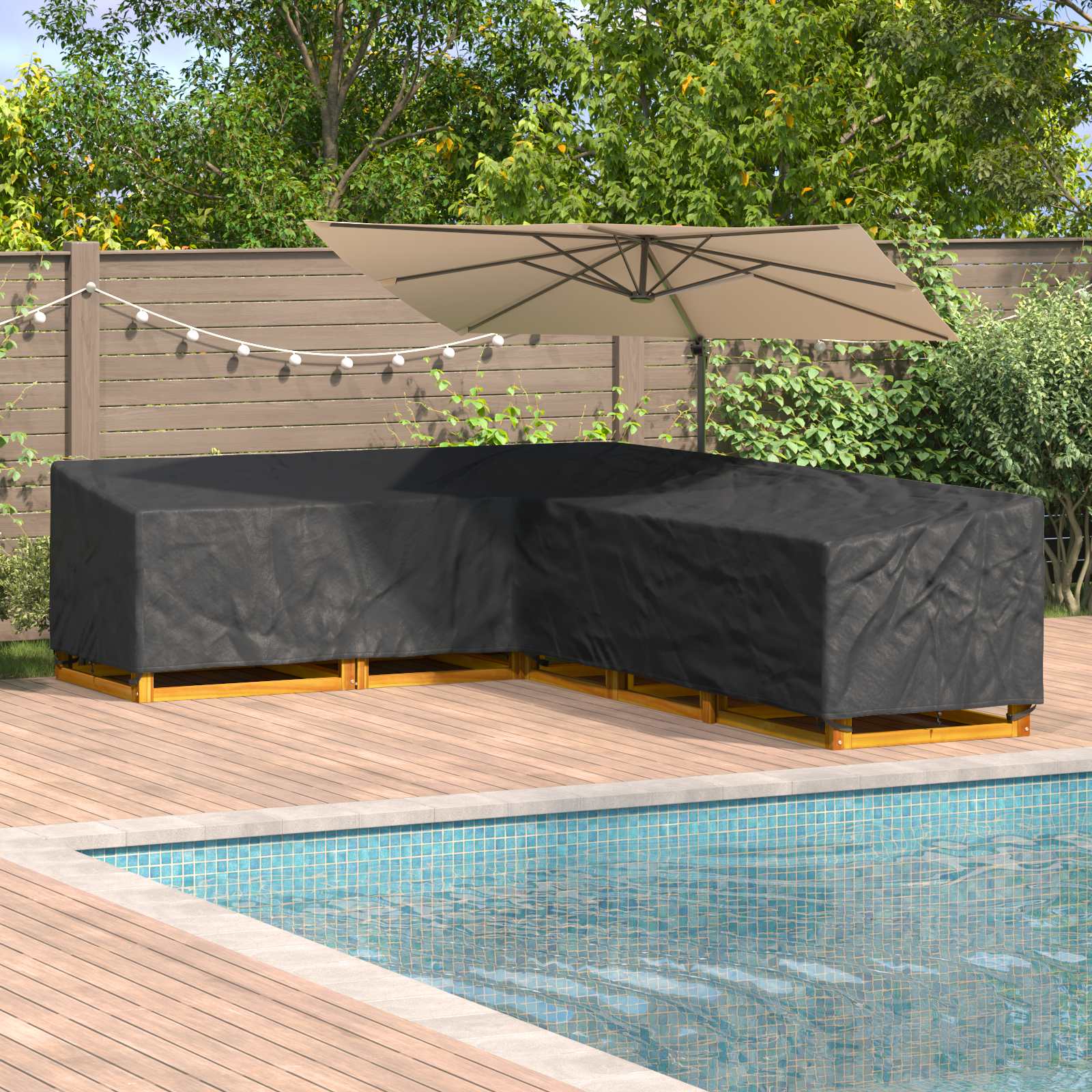 Copertura per mobili Nero 355 x 275 x 80 cm Tessuto Oxford 210D | homemem39