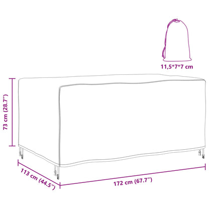 Copertura per mobili Tinta unita Nero 172 x 113 x 73 cm 420D
