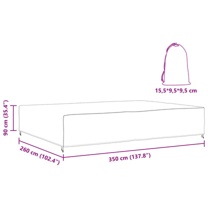 Copertura per mobili Tinta unita Nero 350 x 260 x 90 cm 210D