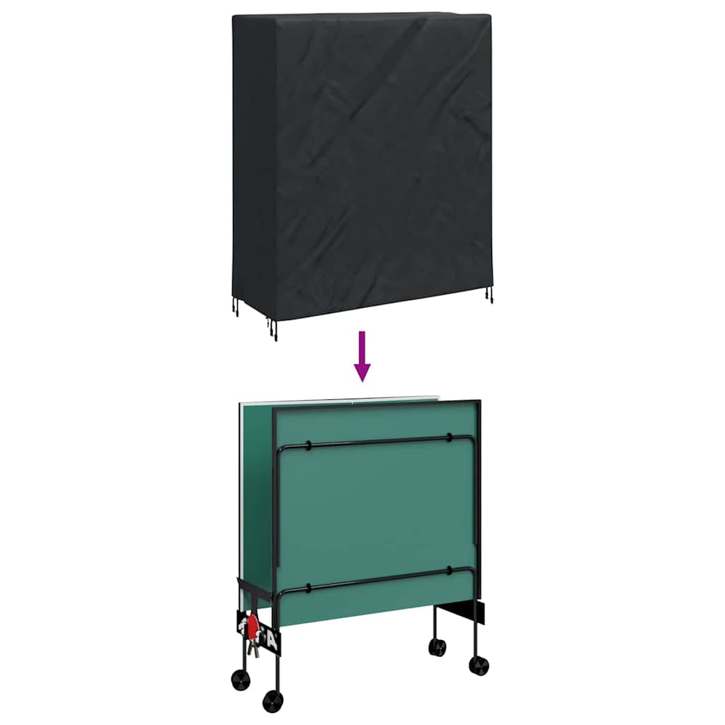 Copertura Tavolo Pingpong Nero 165 x 70 x 185 cm Tessuto | homemem39