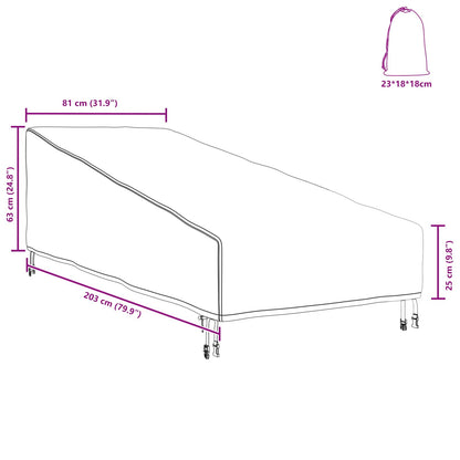 Copertura per mobili da esterno 203 x 81 x 63 cm Rettangolare