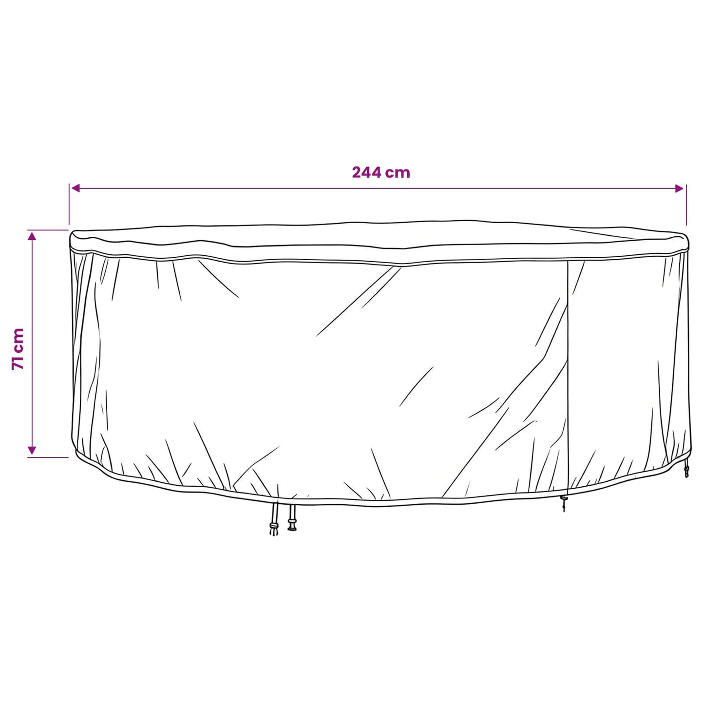 Copertura per mobili Nero 244 x 244 x 71 cm Tessuto Oxford 600D | homemem39