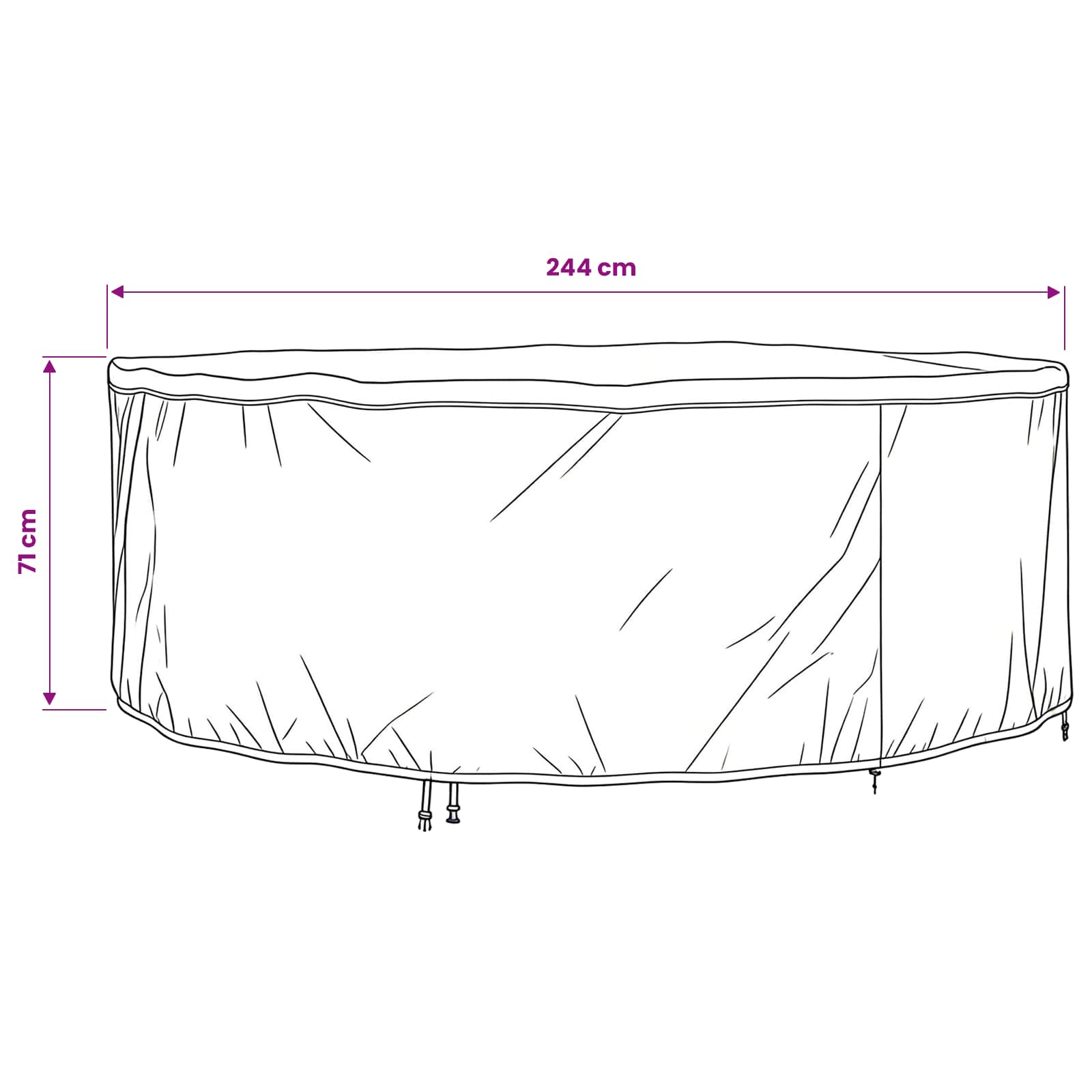 Copertura per mobili Nero 244 x 244 x 71 cm Tessuto Oxford 600D | homemem39
