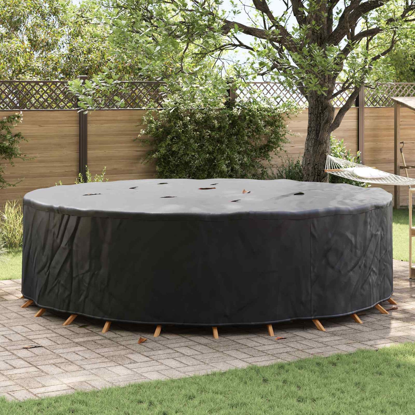 Copertura per mobili Nero 320 x 320 x 71 cm Tessuto Oxford 600D | homemem39