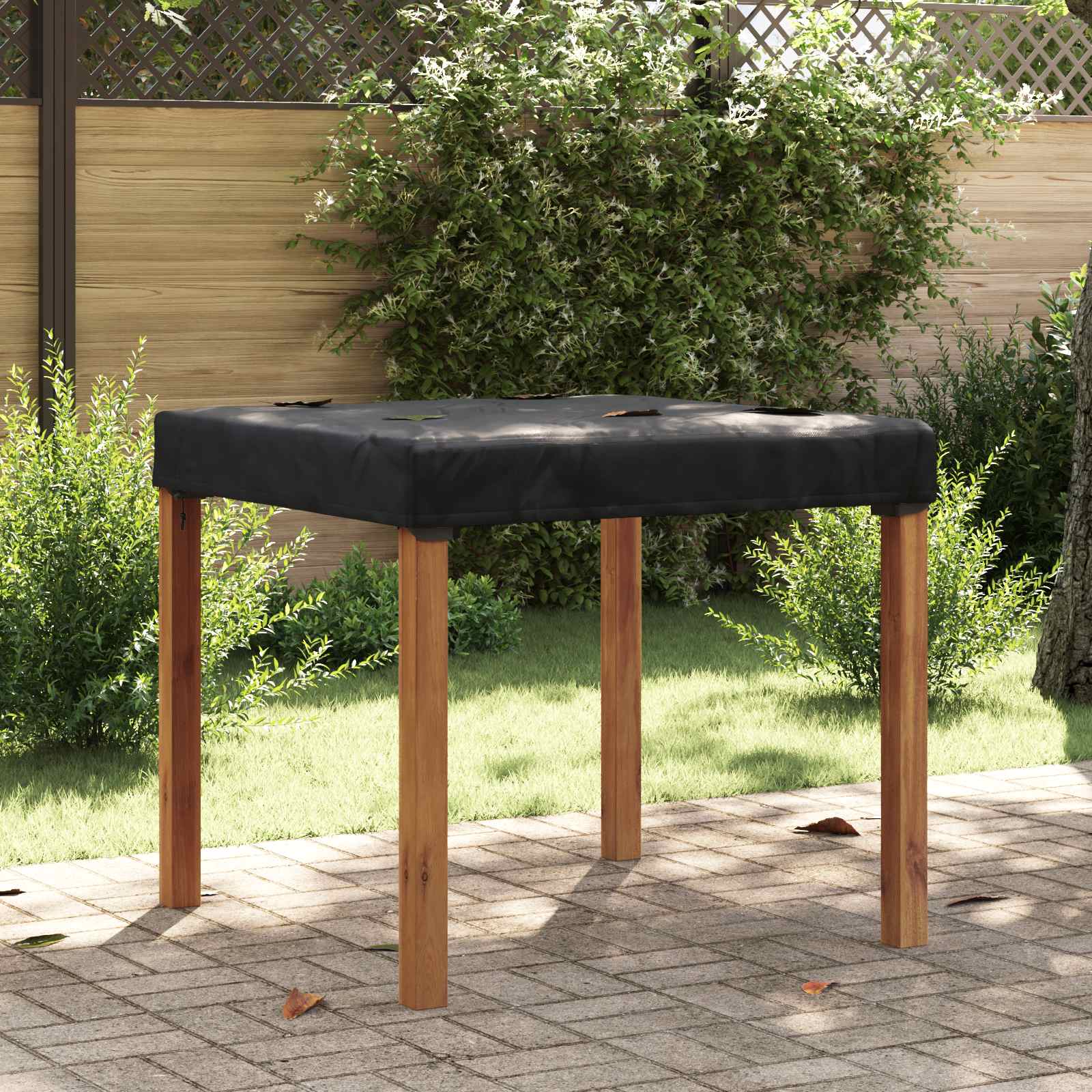 Copertura Tavolo Tinta unita Nero 102 x 102 x 15 cm Tessuto | homemem39