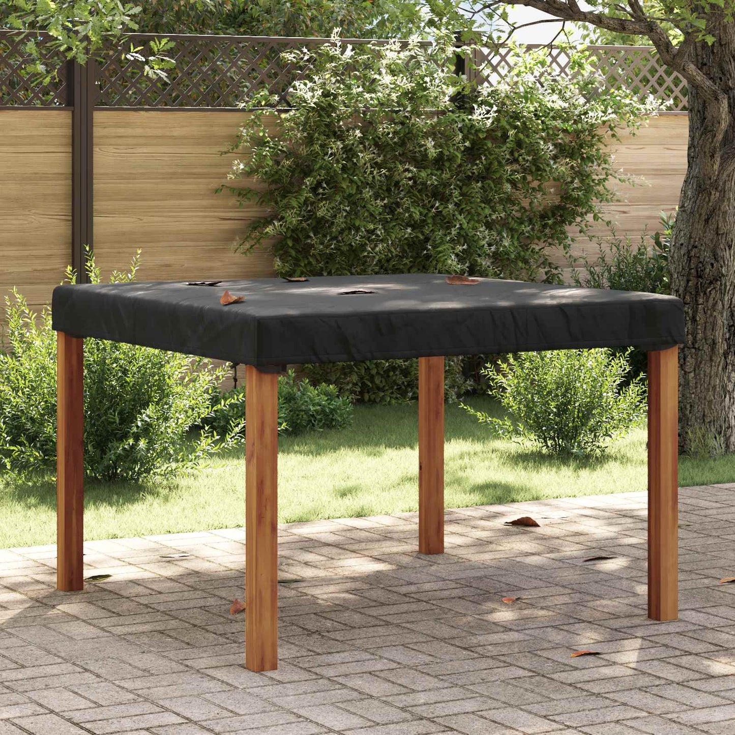 Copertura Tavolo Tinta unita Nero 142 x 142 x 15 cm Tessuto | homemem39