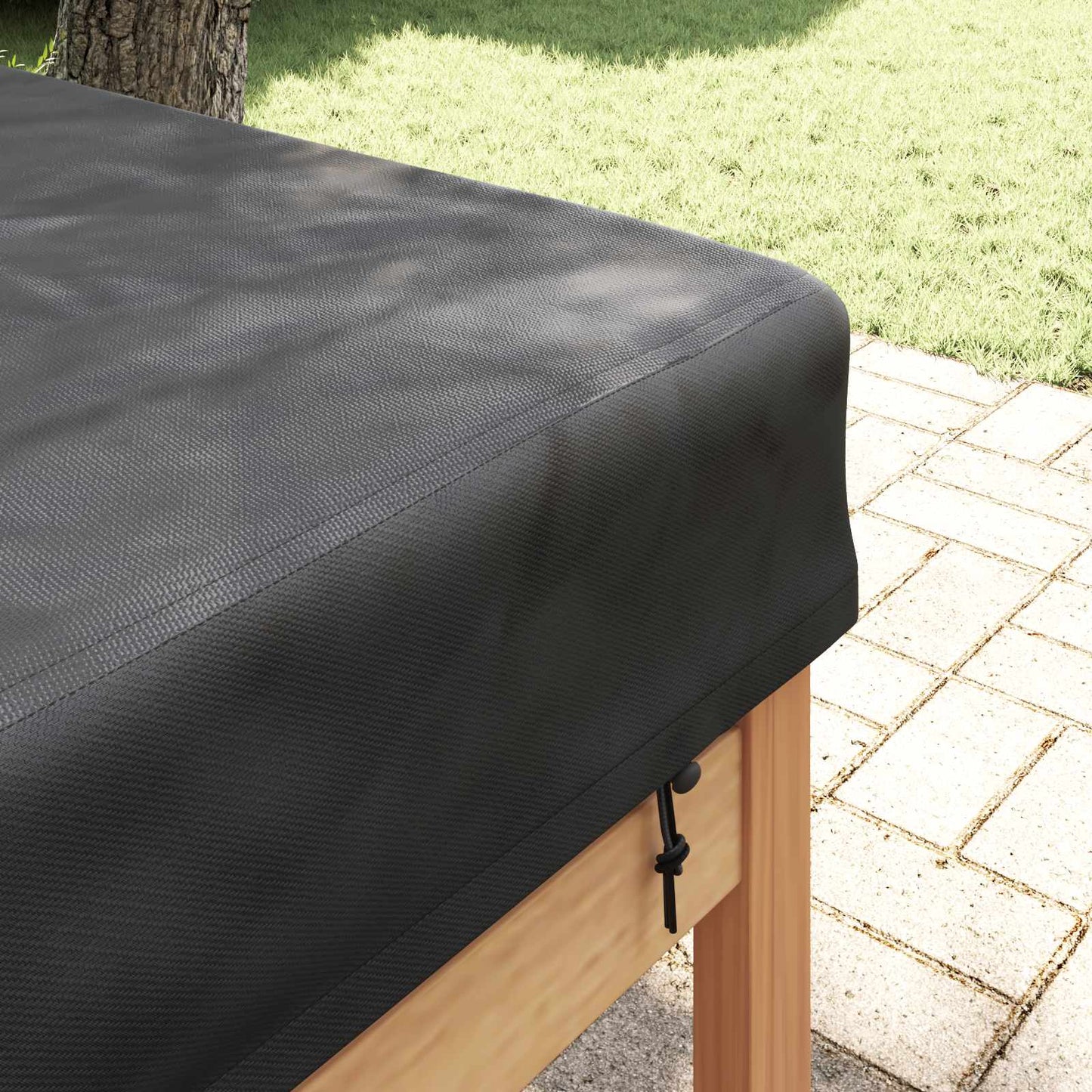 Copertura Tavolo Tinta unita Nero 242 x 102 x 15 cm Tessuto | homemem39