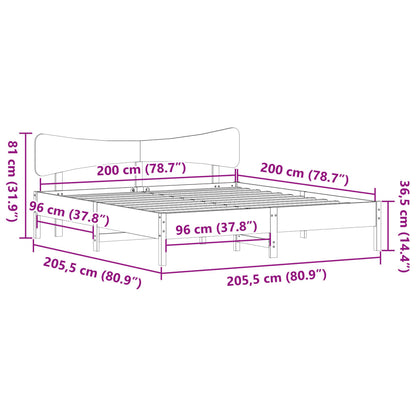 Giroletto senza Materasso Marrone Cera 200x200 cm Legno di Pino | homemem39