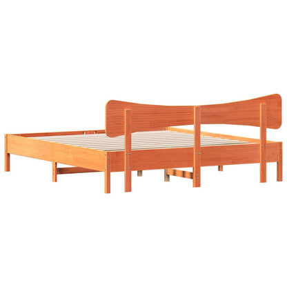 Giroletto senza Materasso Marrone Cera 180x200 cm Legno di Pino | homemem39