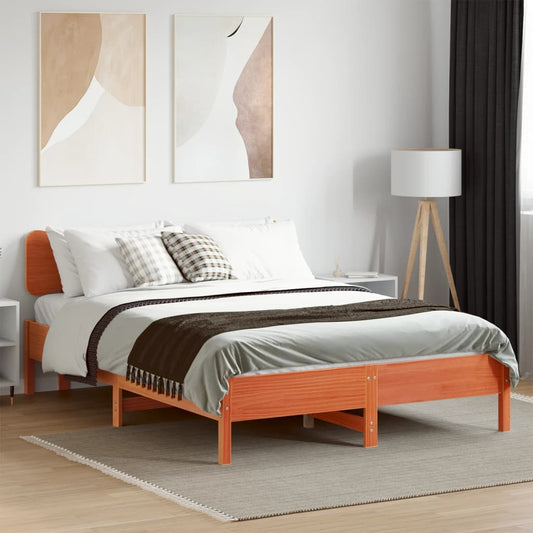 Giroletto senza Materasso Marrone Cera 150x200 cm Legno di Pino | homemem39