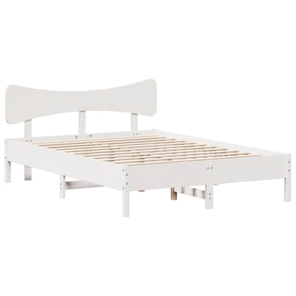 Letto senza Materasso Bianco 140x190 cm Legno Massello di Pino - homemem39