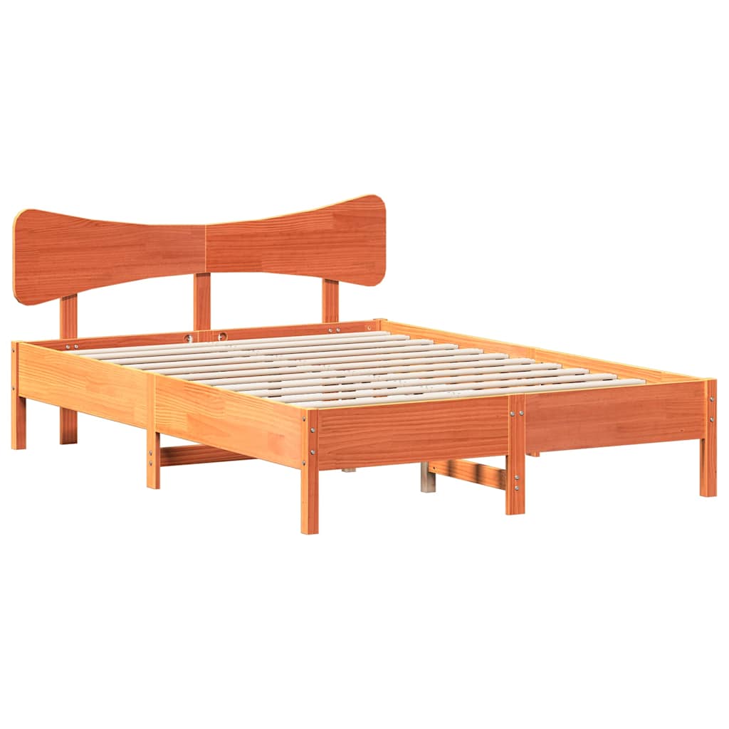 Giroletto senza Materasso Marrone Cera 135x190 cm Legno di Pino | homemem39