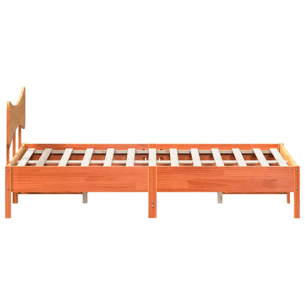Giroletto senza Materasso Marrone Cera 135x190 cm Legno di Pino | homemem39