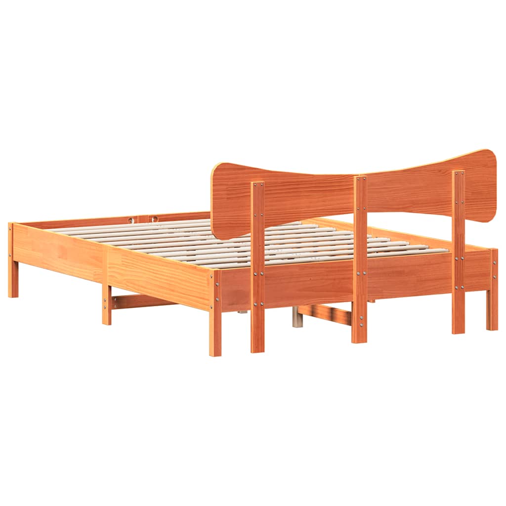 Giroletto senza Materasso Marrone Cera 135x190 cm Legno di Pino | homemem39