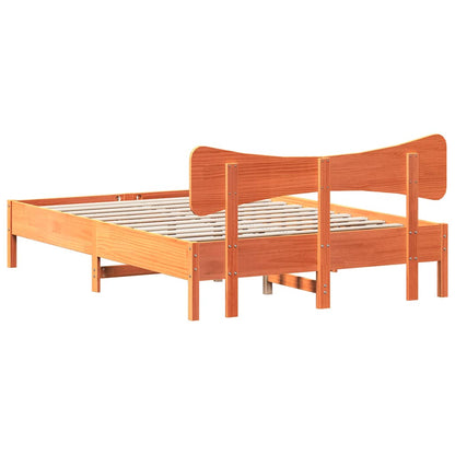 Giroletto senza Materasso Marrone Cera 135x190 cm Legno di Pino | homemem39