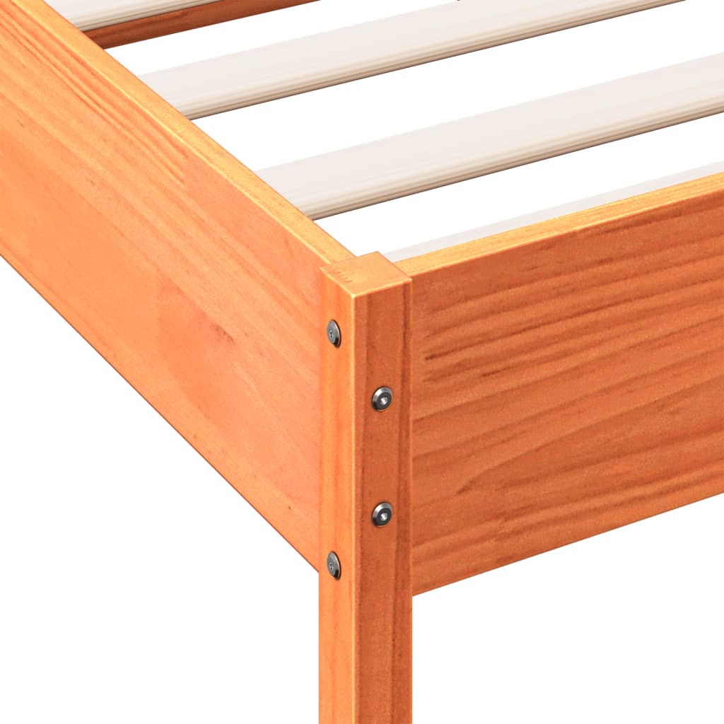 Giroletto senza Materasso Marrone Cera 120x190 cm Legno di Pino | homemem39
