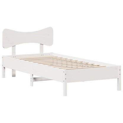 Letto senza Materasso Bianco 90x190 cm in Legno Massello Pino - homemem39