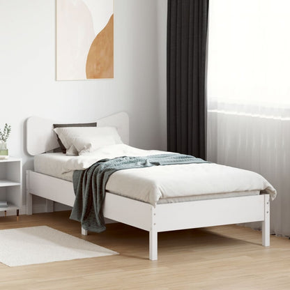 Letto senza Materasso Bianco 90x190 cm in Legno Massello Pino - homemem39
