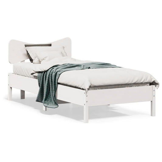 Letto senza Materasso Bianco 90x190 cm in Legno Massello Pino - homemem39