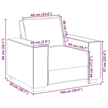 Poltrona Divano Grigio Chiaro 100x78x84 cm Tessuto | homemem39