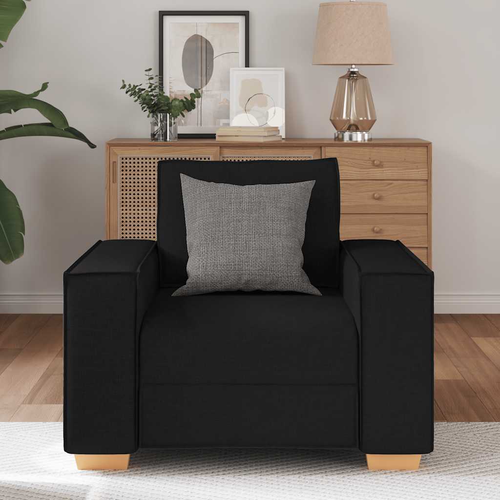 Poltrona Divano Nero 60 cm Tessuto - homemem39