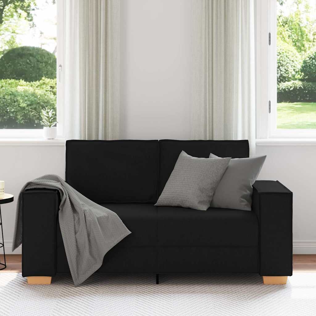 Divano a 2 posti Nero 160x78x84 cm Tessuto | homemem39