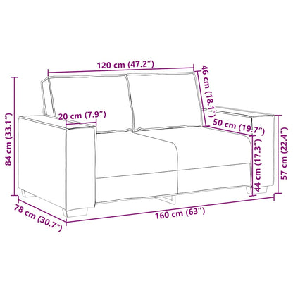 Divano a 2 posti Nero 160x78x84 cm Tessuto | homemem39