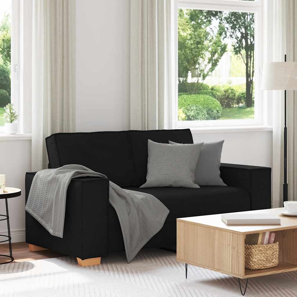 Divano a 2 posti Nero 160x78x84 cm Tessuto | homemem39
