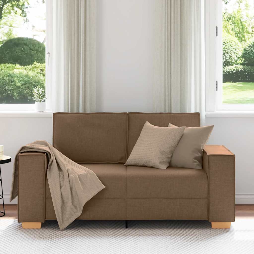 Divano a 2 posti Marrone 160x78x84 cm Tessuto | homemem39