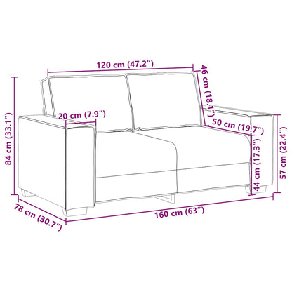 Divano a 2 posti Marrone 160x78x84 cm Tessuto | homemem39
