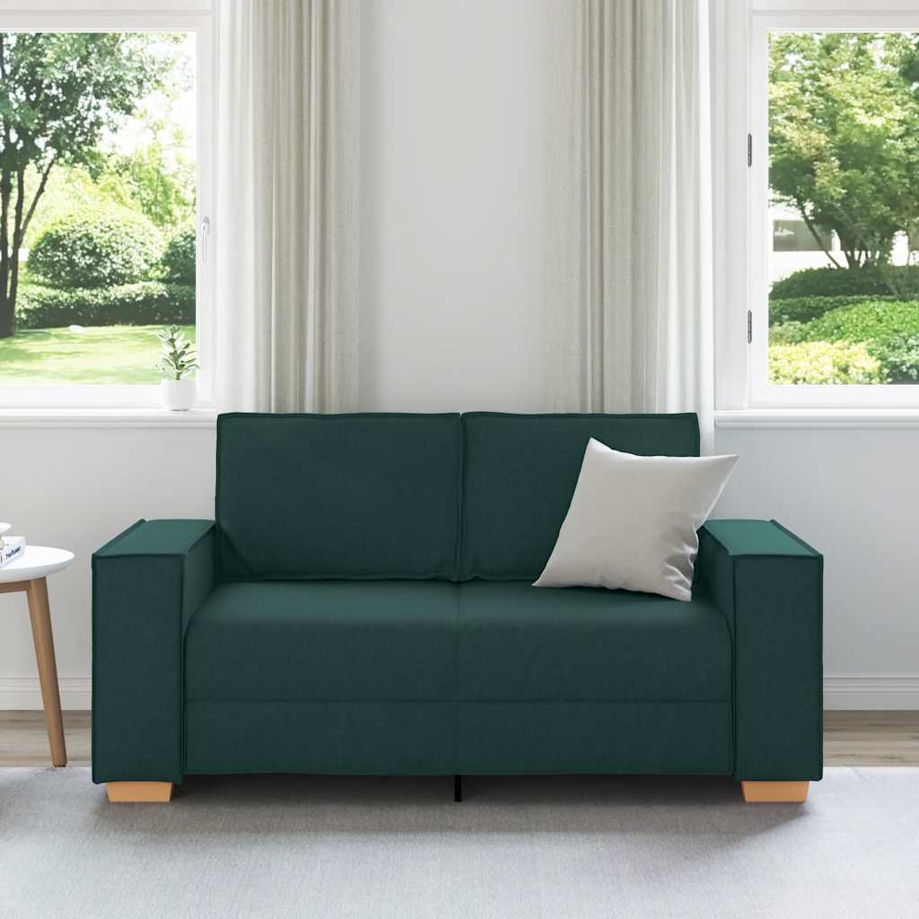 Divano a 2 posti Verde scuro 160x78x84 cm in tessuto | homemem39