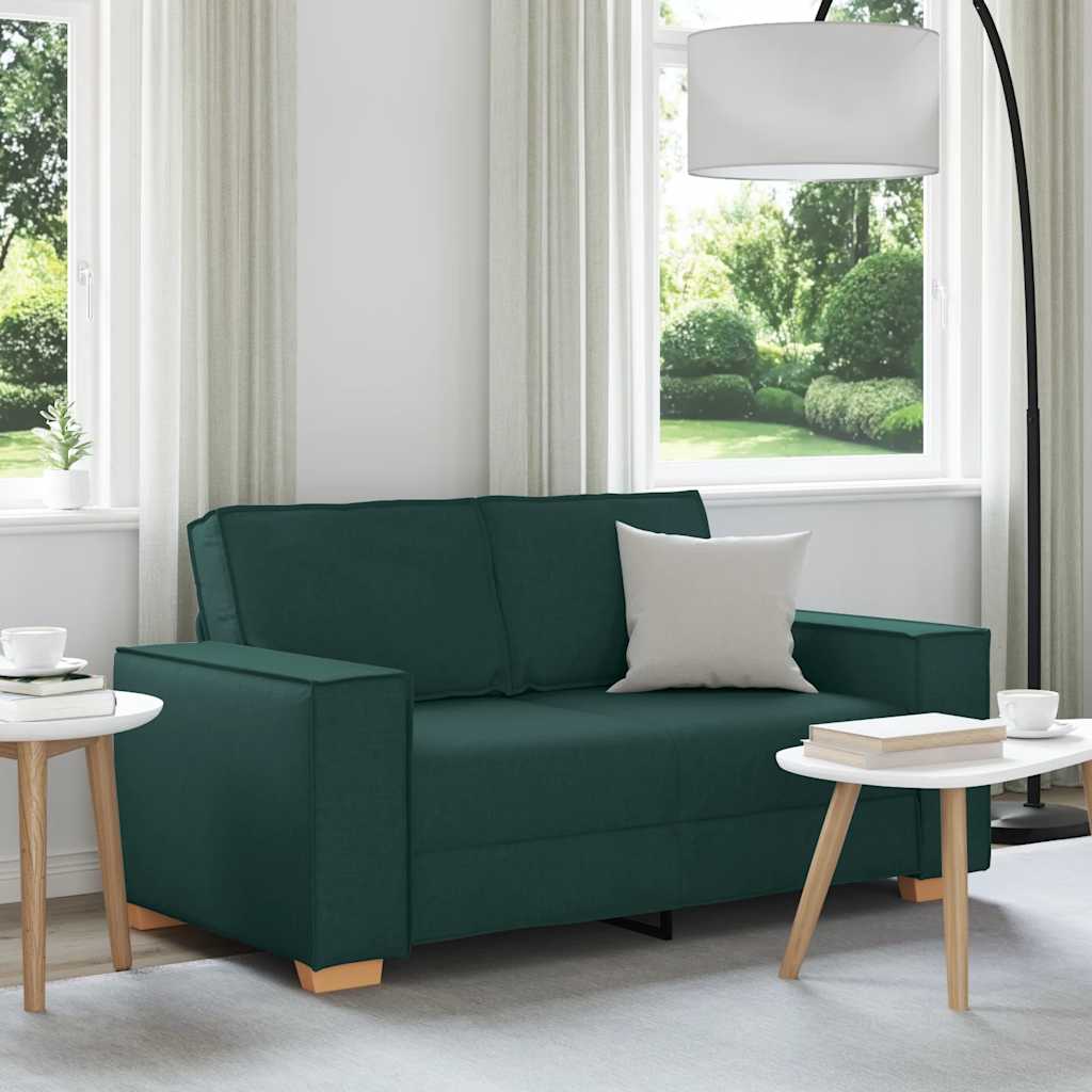 Divano a 2 posti Verde scuro 160x78x84 cm in tessuto | homemem39
