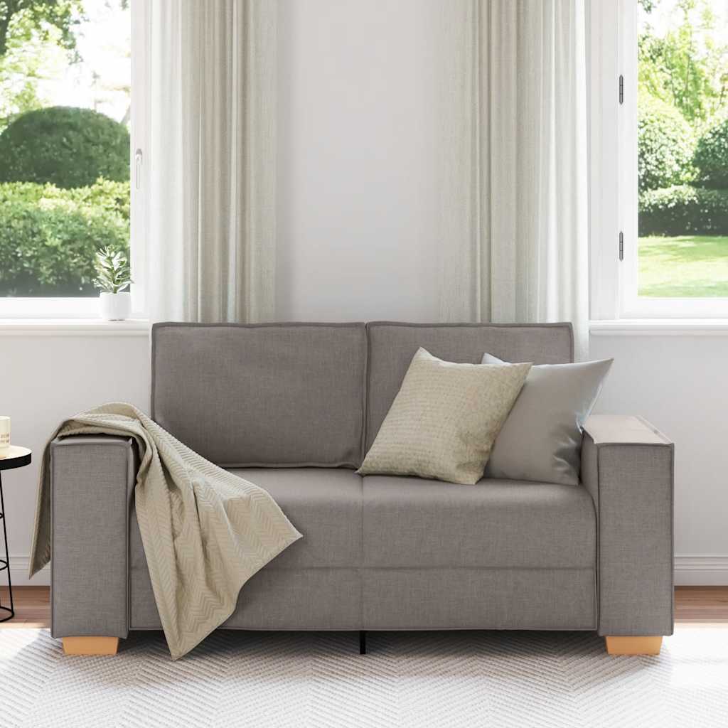 Divano a 2 posti tortora 160x78x84 cm in tessuto | homemem39