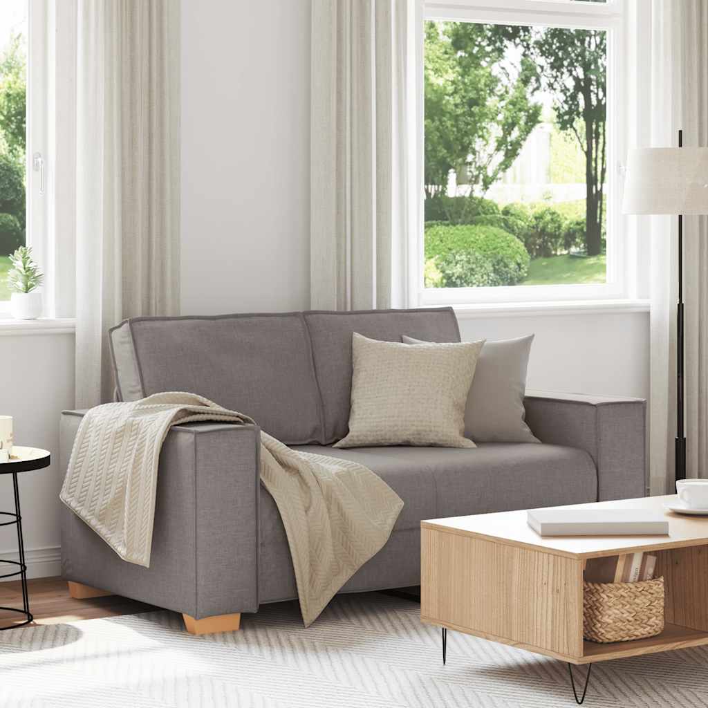 Divano a 2 posti tortora 160x78x84 cm in tessuto | homemem39