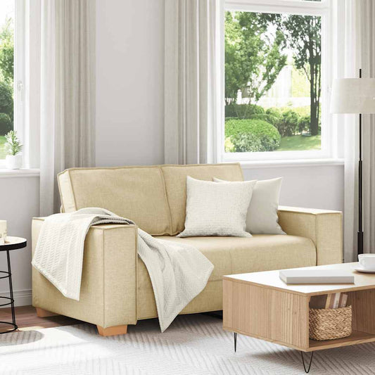 Divano a 2 posti Crema 160x78x84 cm Tessuto | homemem39