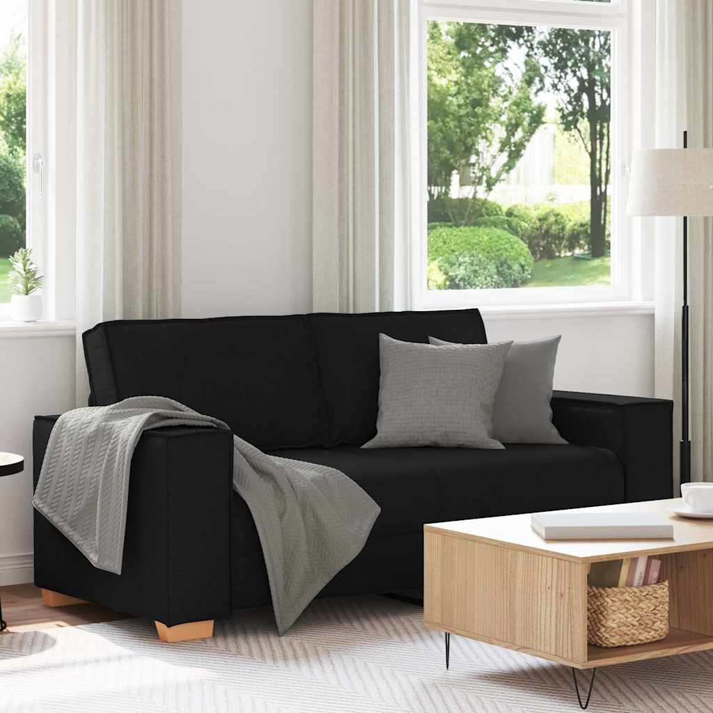Divano a 2 posti Nero 180x78x84 cm Tessuto | homemem39