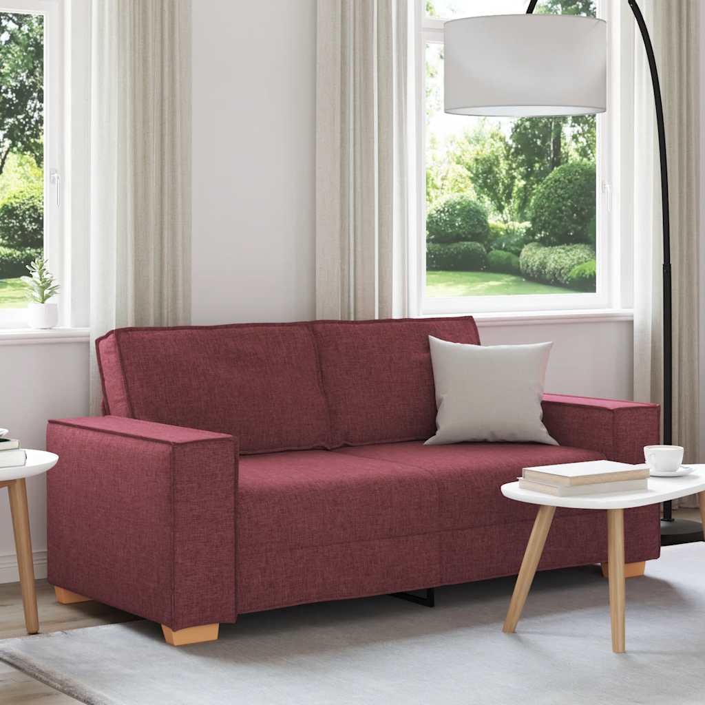 Divano a 2 posti rosso vino 180x78x84 cm in tessuto | homemem39
