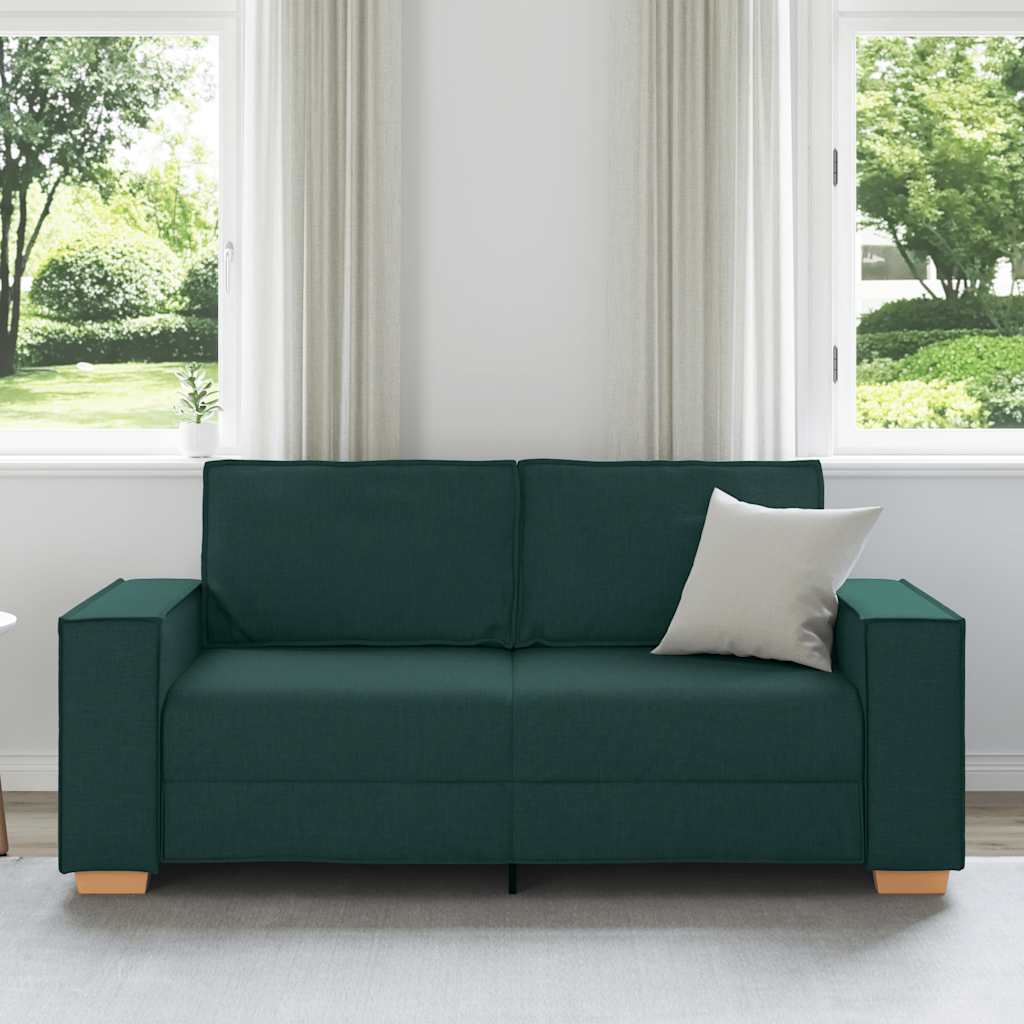 Divano a 2 posti Verde scuro 180x78x84 cm in tessuto | homemem39