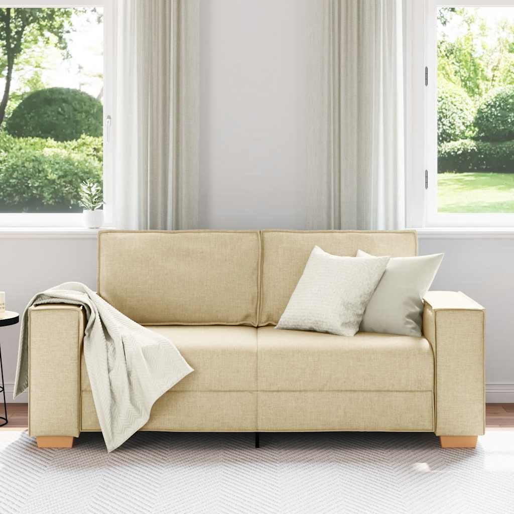 Divano a 2 posti Crema 180x78x84 cm Tessuto | homemem39