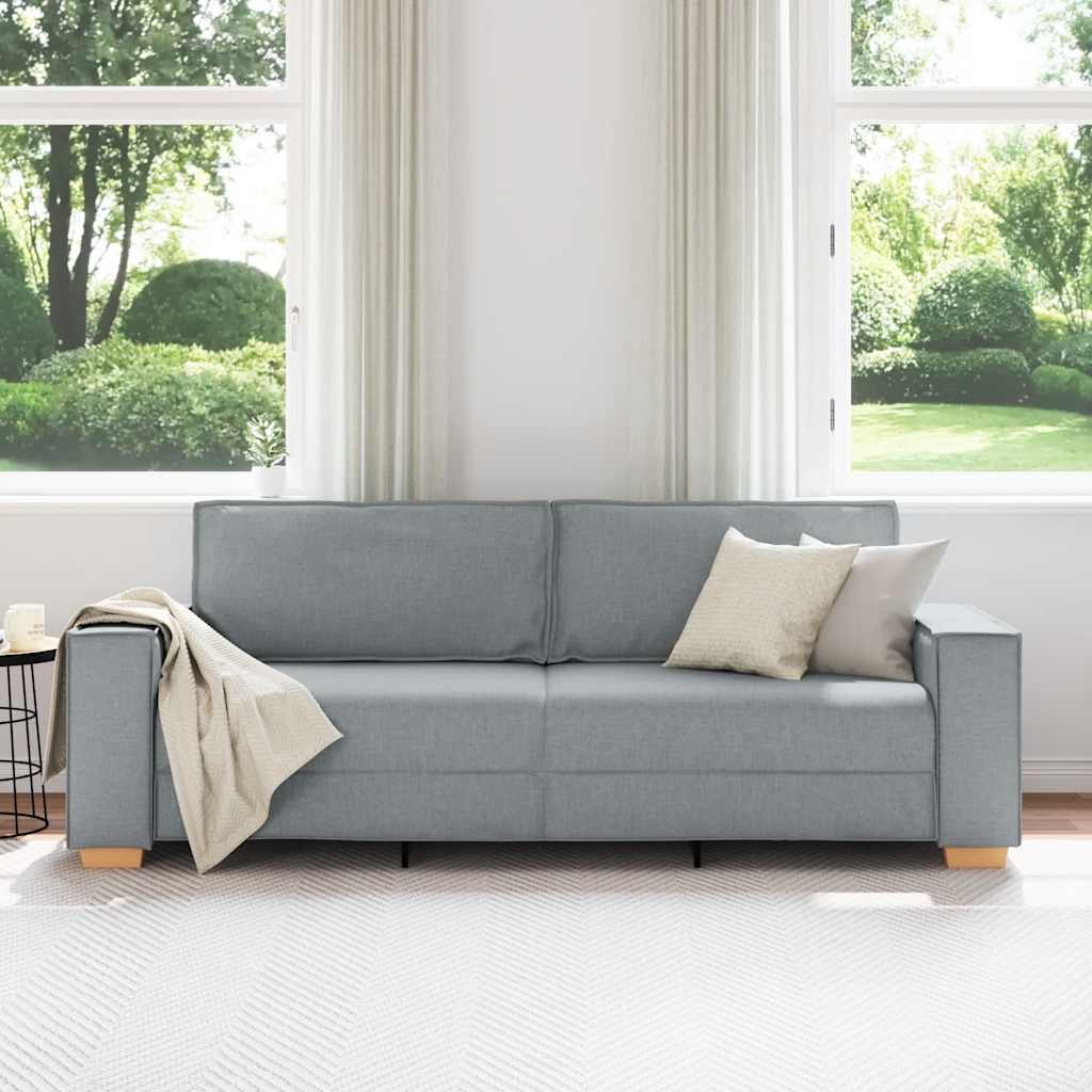 Divano a 3 posti Grigio Chiaro 220x78x84 cm Tessuto | homemem39