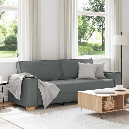 Divano a 3 posti Grigio scuro 220x78x84 cm in tessuto | homemem39