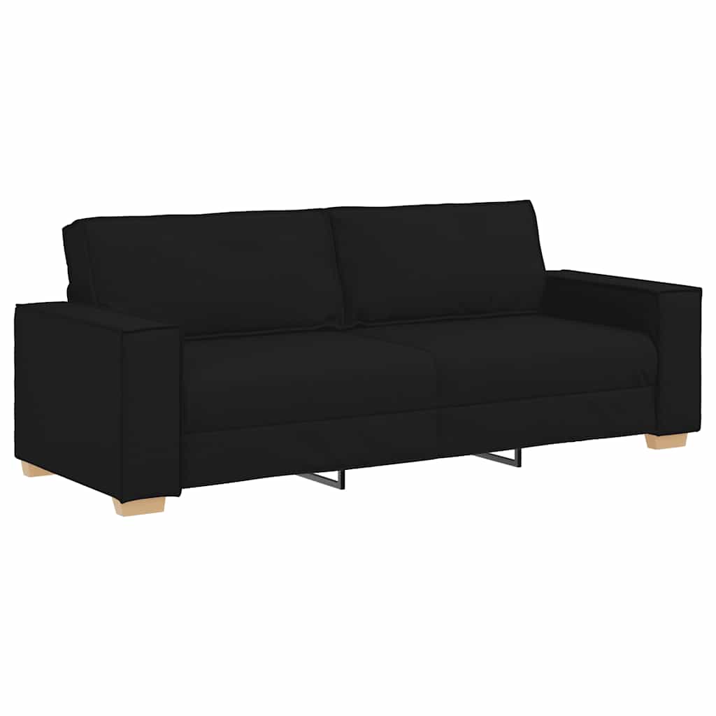 Divano a 3 posti Nero 220x78x84 cm Tessuto | homemem39