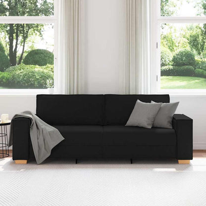Divano a 3 posti Nero 220x78x84 cm Tessuto | homemem39