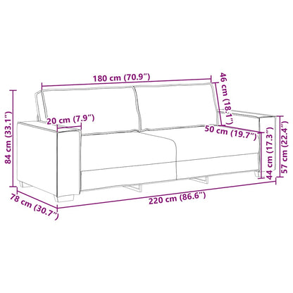Divano a 3 posti Nero 220x78x84 cm Tessuto | homemem39
